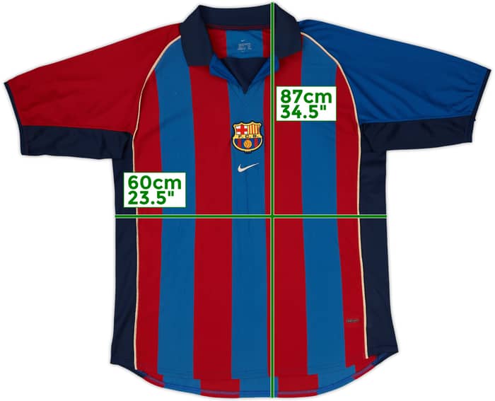 2001-02 Barcelona Home Shirt Rivaldo #10 - 8/10 - (XXL)