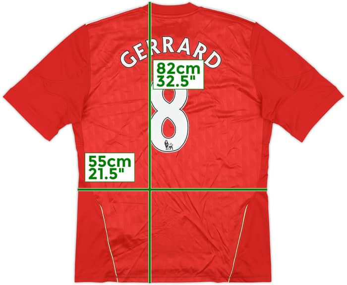 2010-12 Liverpool Home Shirt Gerrard #8 - 6/10 - (L)