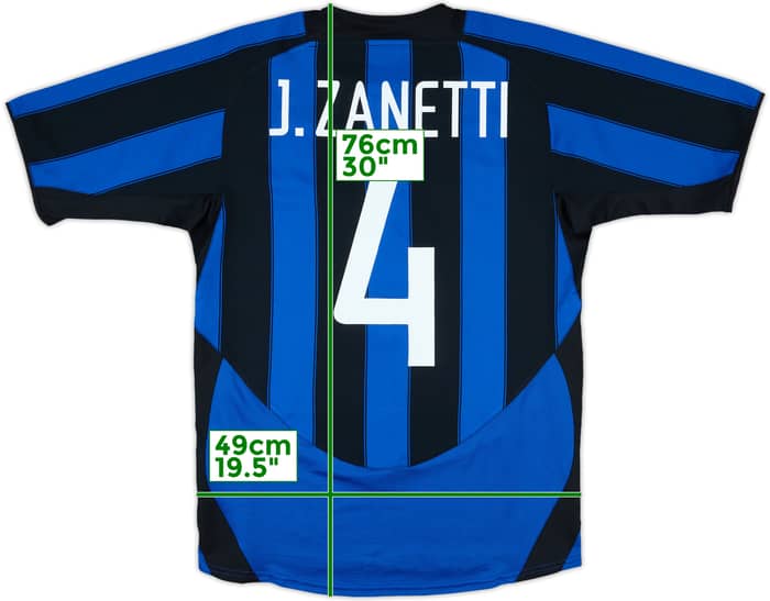 2003-04 Inter Milan Home Shirt J.Zanetti #4 - 5/10 - (S)