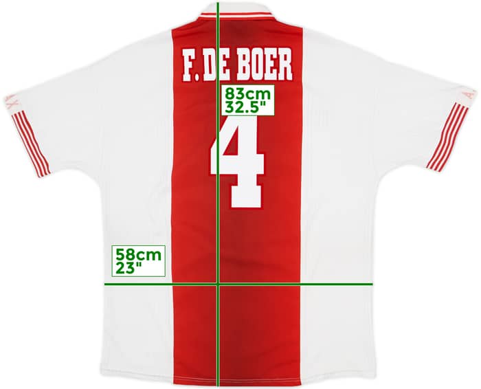 1997-98 Ajax Home Shirt F.De Boer #4 - 8/10 - (XL)