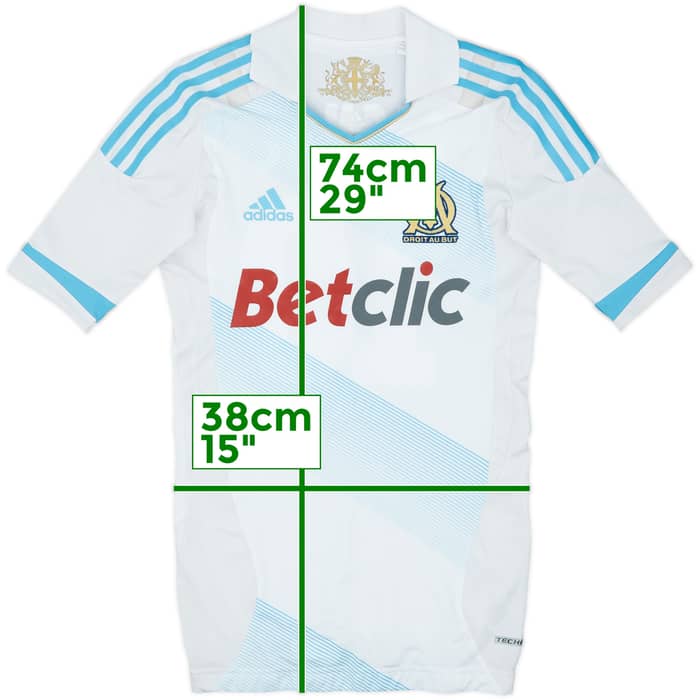 2011-12 Olympique Marseille Player Issue TechFit Home Shirt Gignac #10 - 8/10 - (S)