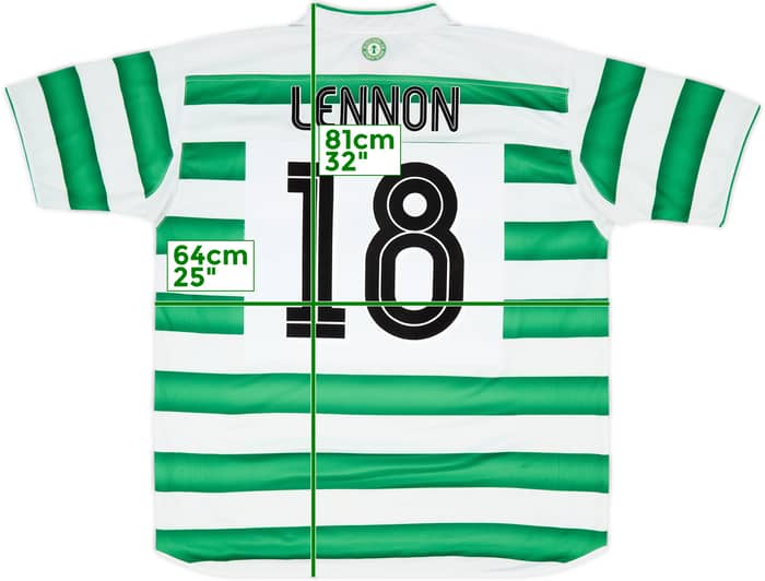 2003-04 Celtic Home Shirt Lennon #18 - 8/10 - (XL)