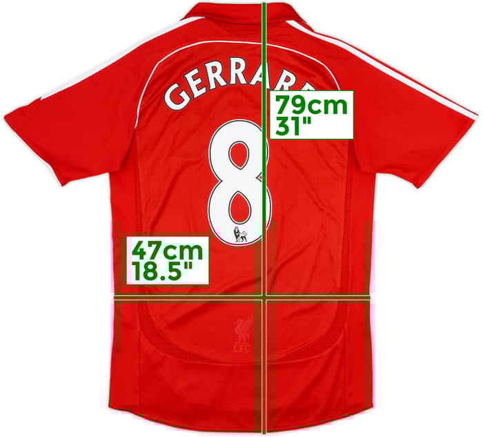 2006-08 Liverpool Home Shirt Gerrard #8 - 8/10 - (S)