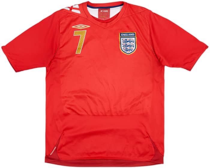 2006-08 England Away Shirt Beckham #7 - 5/10 - (M)