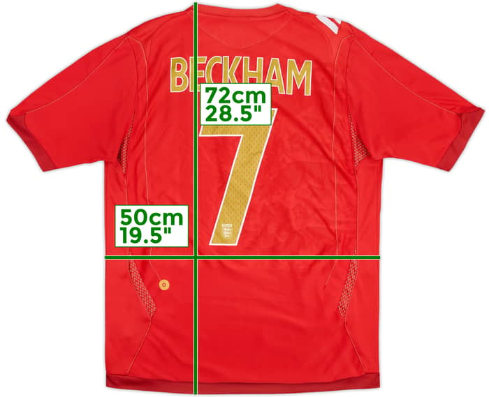 2006-08 England Away Shirt Beckham #7 - 5/10 - (M)