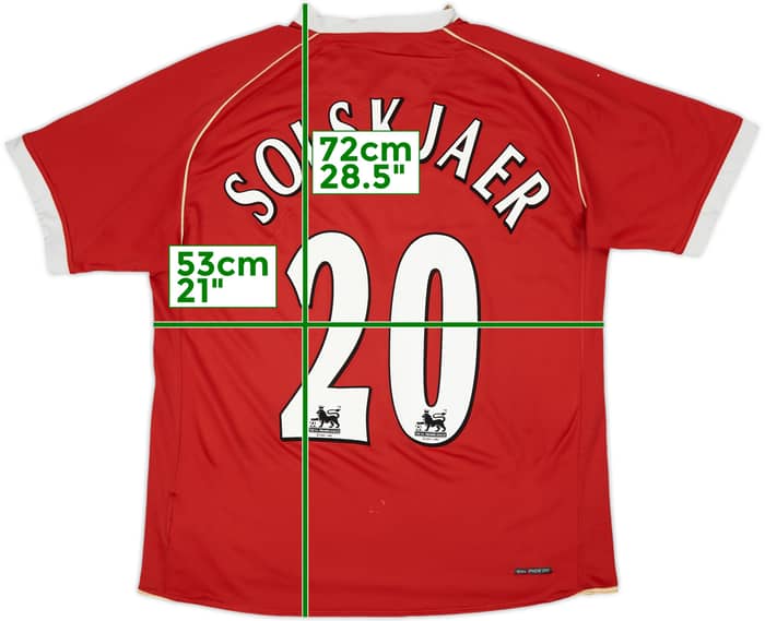 2006-07 Manchester United Home Shirt Solskjaer #20 - 5/10 - (L)