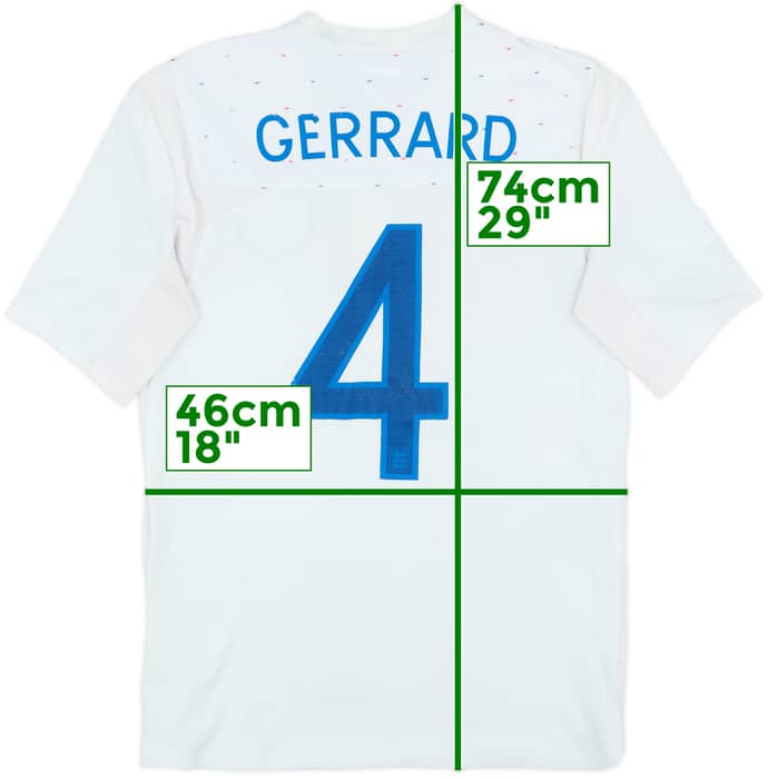 2010-11 England Home Shirt Gerrard #4 - 5/10 - (M)