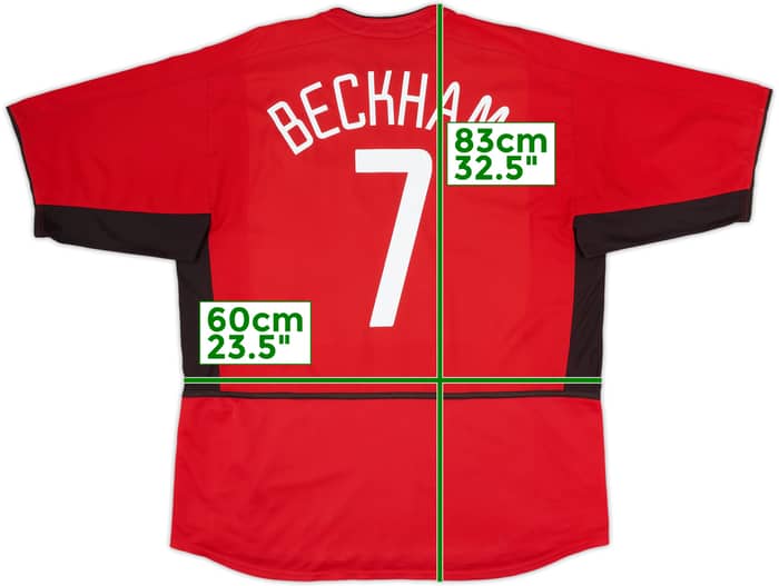 2002-04 Manchester United Home Shirt Beckham #7 - 6/10 - (XL)
