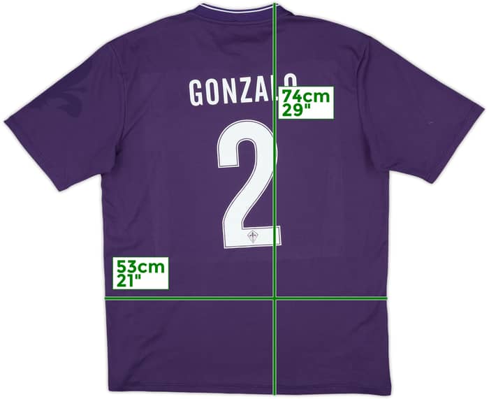 2015-16 Fiorentina Home Shirt Gonzalo #2 - 9/10 - (XL)