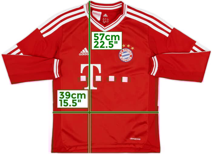2013-14 Bayern Munich Home L/S Shirt - 7/10 - (S.Boys)