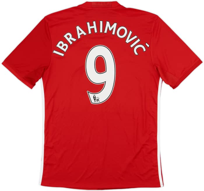 2016-17 Manchester United Home Shirt Ibrahimovic #9 - 7/10 - (S)