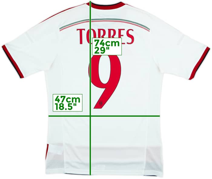 2014-15 AC Milan Away Shirt Torres #9 - 10/10 - (M)