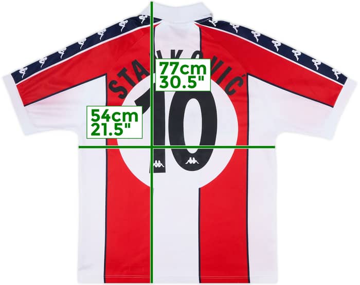 1997-98 Red Star Belgrade Home Shirt Stankovic #10 - 6/10 - (L)