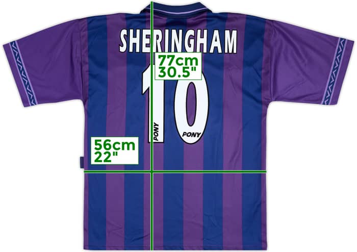 1995-97 Tottenham Away Shirt Sheringham #10 - 8/10 - (L)
