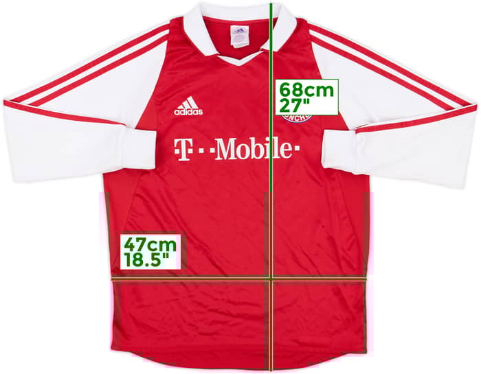 2003-04 Bayern Munich Home L/S Shirt - 8/10 - (XL.Boys)