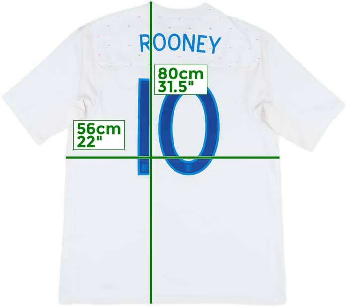 2010-11 England Home Shirt Rooney #10 - 7/10 - (XL)