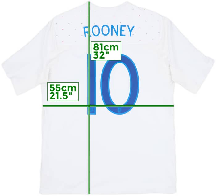 2010-11 England Home Shirt Rooney #10 - 8/10 - (L)