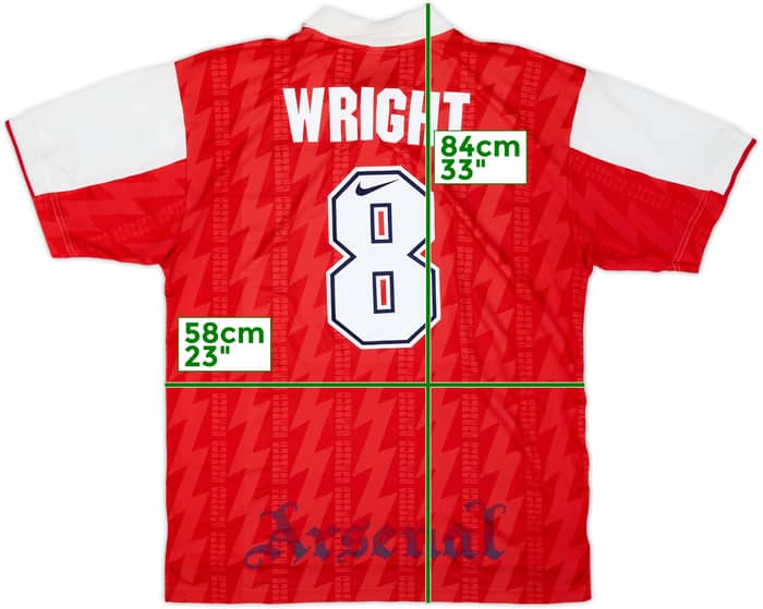 1994-96 Arsenal Home Shirt Wright #8 - 6/10 - (XXL)