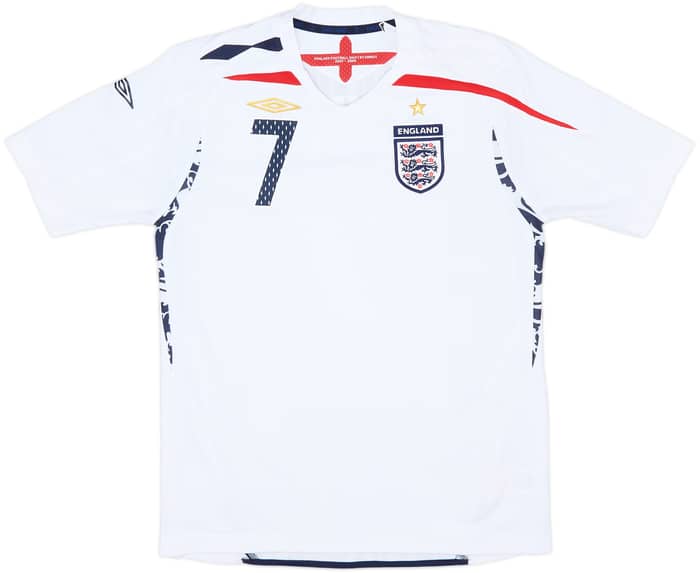 2007-09 England Home Shirt Beckham #7 - 8/10 - (L.Boys)