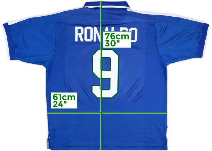 1997-98 Brazil Away Shirt Ronaldo #9 - 8/10 - (XL)