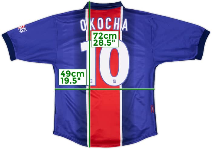 1998-99 Paris Saint-Germain Home Shirt Okocha #10 - 8/10 - (M)