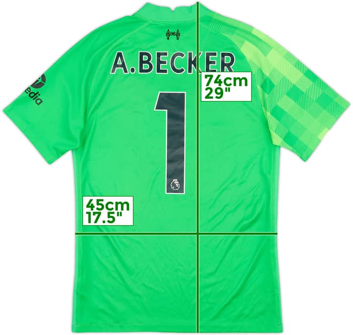 2021-22 Liverpool GK S/S Shirt A.Becker #1 - 8/10 - (S)