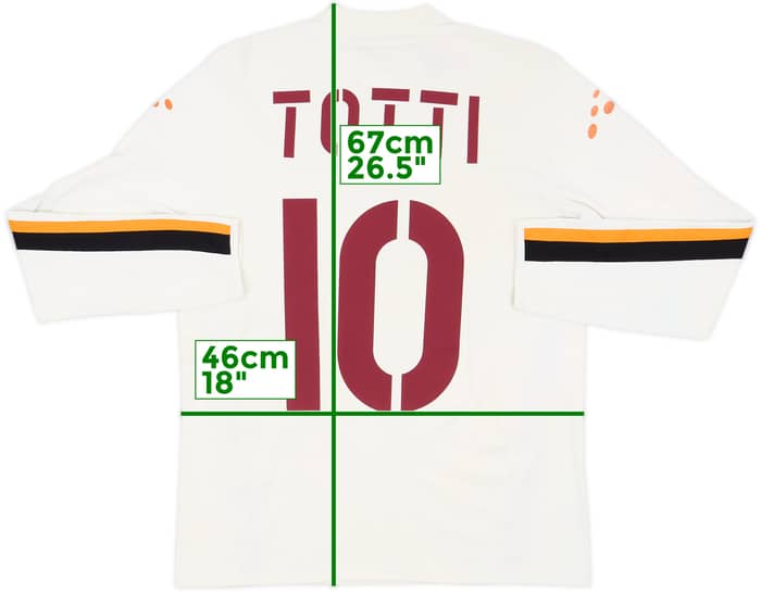 2003-04 Roma Away L/S Shirt Totti #10 - 6/10 - (M)