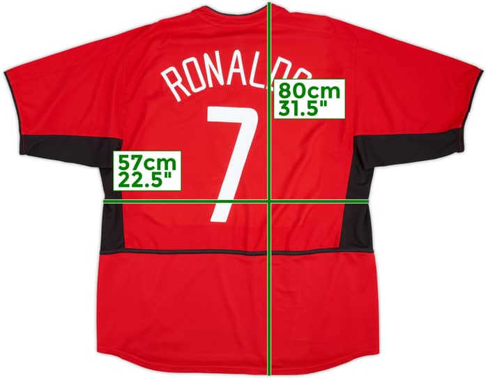 2002-04 Manchester United Home Shirt Ronaldo #7 - 8/10 - (XL)