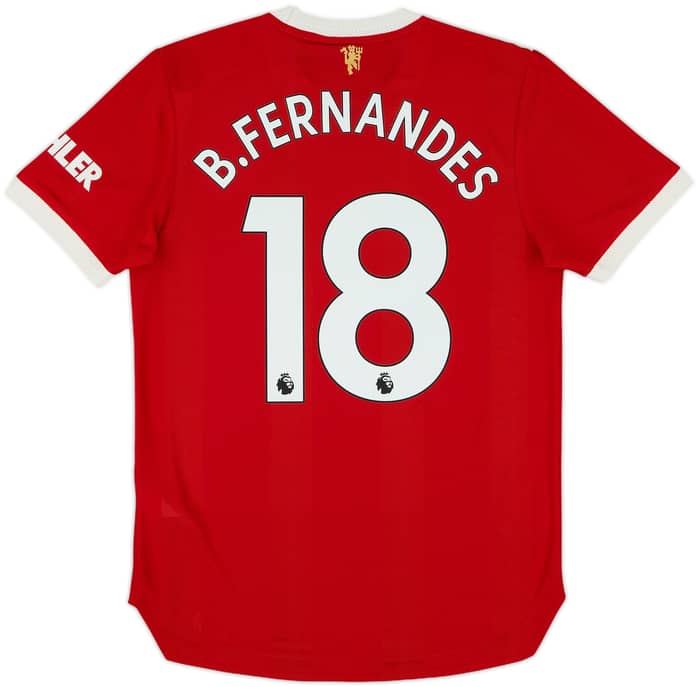 2021-22 Manchester United Authentic Home Shirt B.Fernandes #18 - 10/10 - (S)