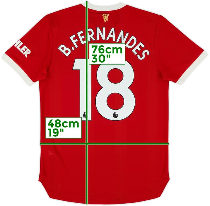 2021-22 Manchester United Authentic Home Shirt B.Fernandes #18 - 10/10 - (S)