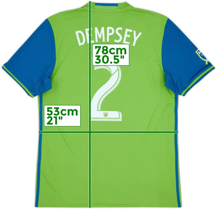 2016-17 Seattle Sounders Home Shirt Dempsey #2 - 7/10 - (L)