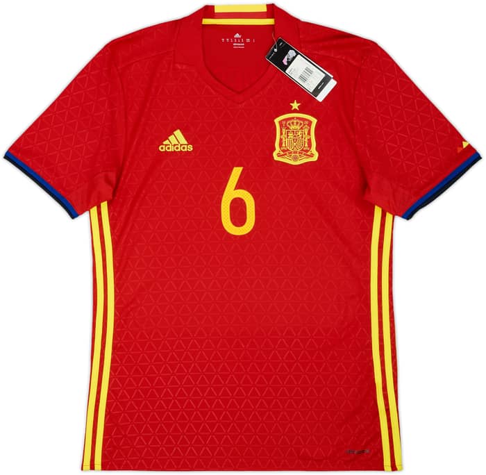 2016-17 Spain Home Shirt A. Iniesta #6 (M)