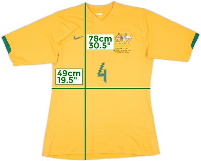 2007 Austrlia Match Issue Home Shirt #4 (Kisnorbo)