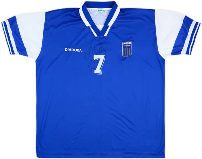 1997 Greece Match Issue Signed Home Shirt #7 (Zagorakis)