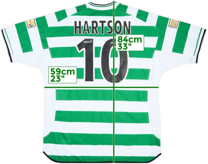 2001-02 Celtic Match Issue Home Shirt Hartson #10