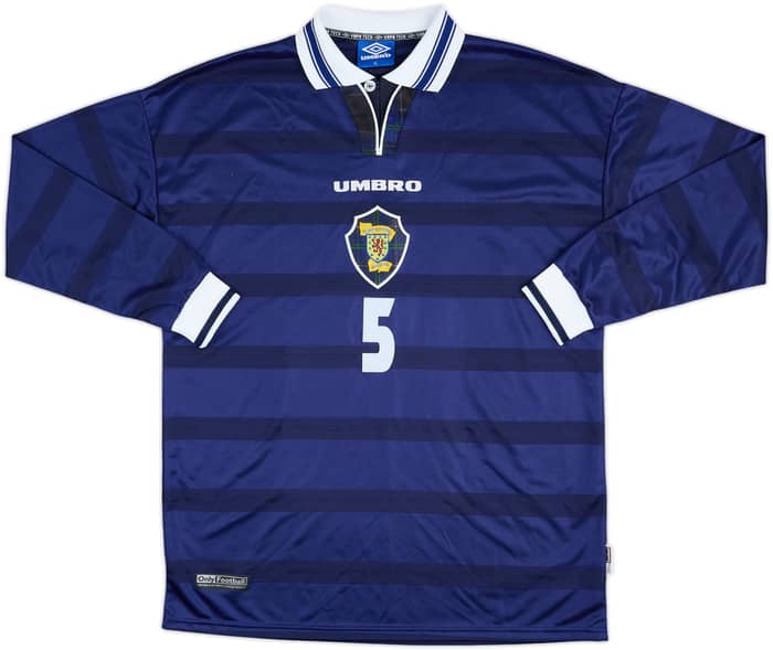1998-00 Scotland Match Issue Home L/S Shirt #5 (Elliott)