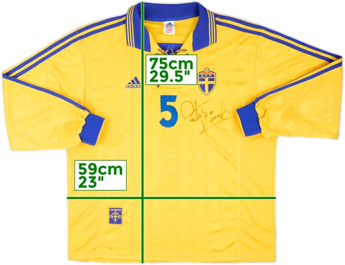 1998-99 Sweden Match Issue Signed Home L/S Shirt #5 (Kaamark)