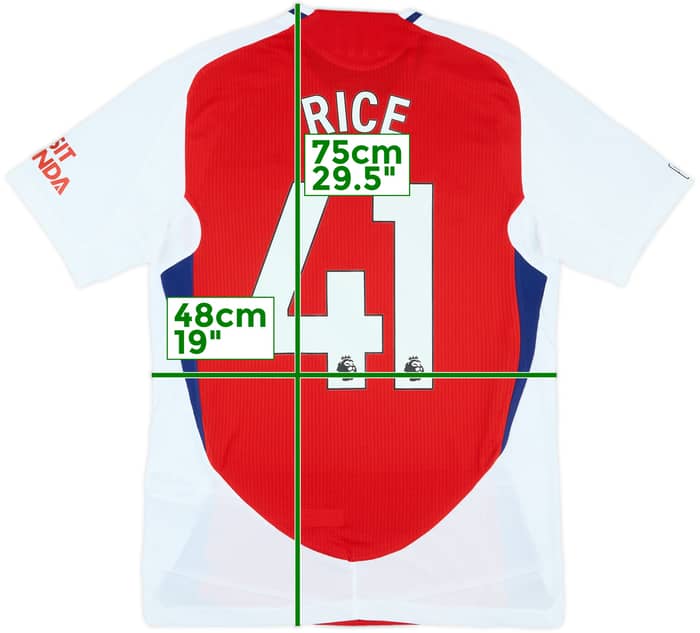 2024-25 Arsenal Match Issue Home Shirt Rice #41