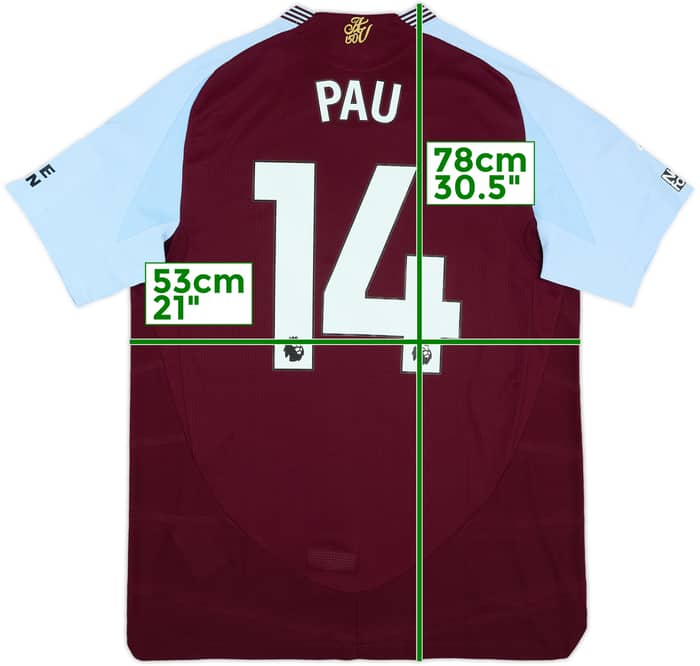 2024-25 Aston Villa Match Issue Home Shirt Pau #14