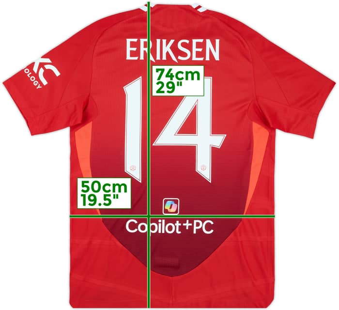 2024-25 Manchester United Match Issue FA Cup Home Shirt Eriksen #14