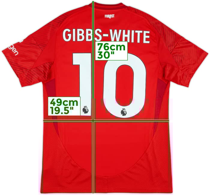 2024-25 Nottingham Forest Match Issue Home Shirt Gibbs-White #10