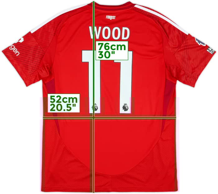 2024-25 Nottingham Forest Match Issue Home Shirt Wood #11