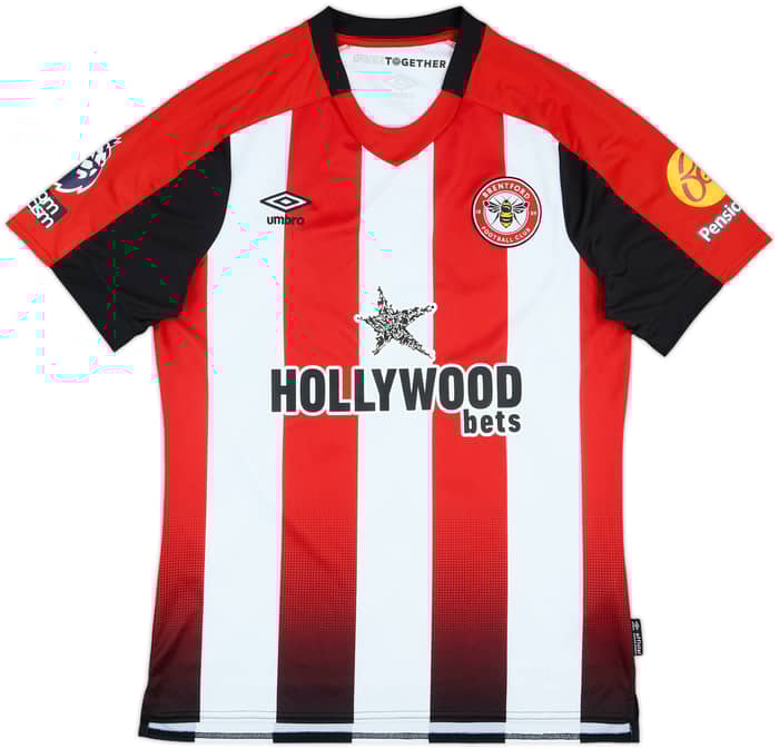 2024-25 Brentford Match Issue Home Shirt Damsgaard #24