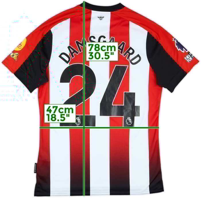 2024-25 Brentford Match Issue Home Shirt Damsgaard #24