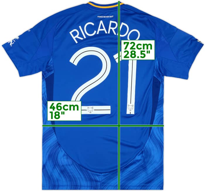 2024-25 Leicester Match Issue Carabao Cup Home Shirt Ricardo #21