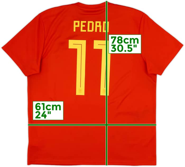 2018-19 Spain Home Shirt Pedro #11 - 5/10 - (XL)