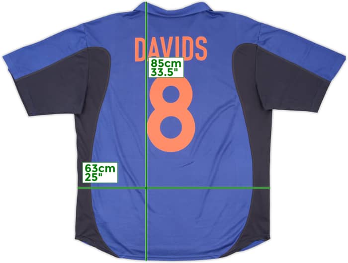 2000-02 Netherlands Away Shirt Davids #8 - 9/10 - (3XL)