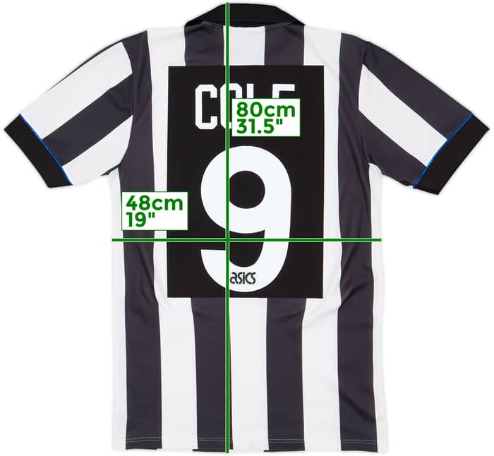 1993-95 Newcastle Home Shirt Cole #9 - 8/10 - (S)
