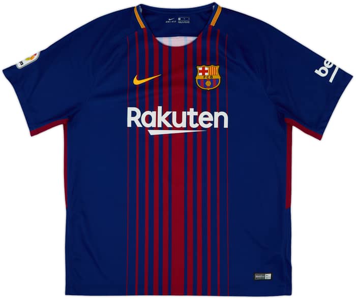2017-18 Barcelona Home Shirt Suarez #9 - 10/10 - (XL)