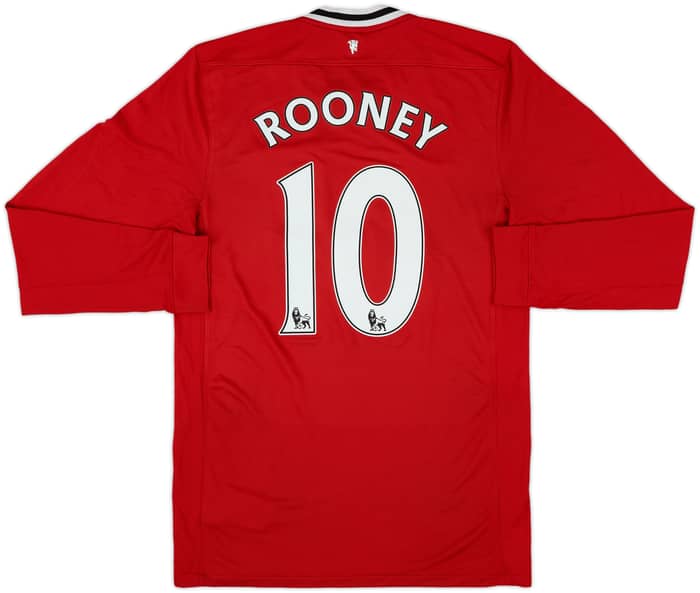 2011-12 Manchester United Home L/S Shirt Rooney #10 - 6/10 - (M)